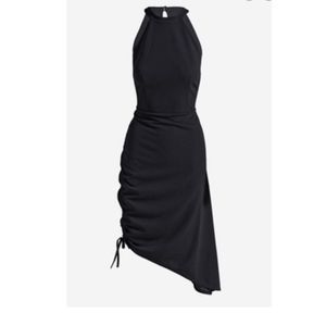 Shoedazzle Halter Ruched Black Dress size XL